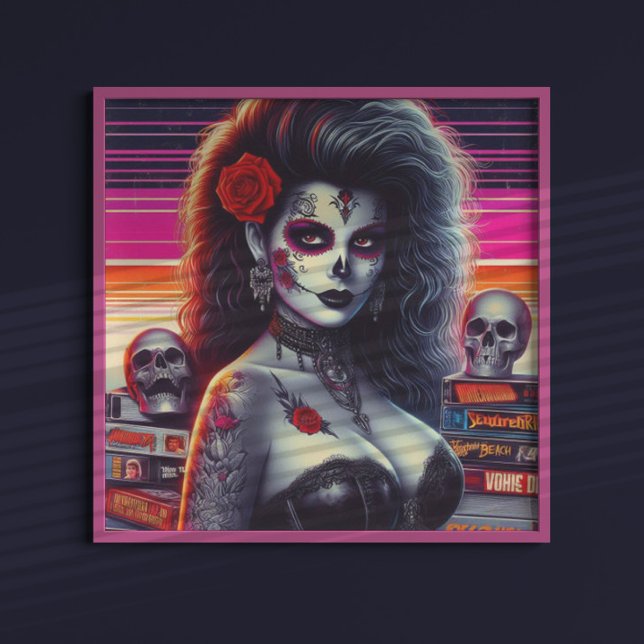 Poster 80s Retrowave Goth Girl (Créateur téléchargé)