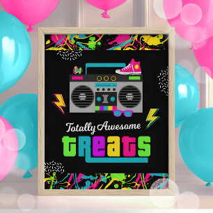 Poster 80s Totalement génial Traitements Party Signale An