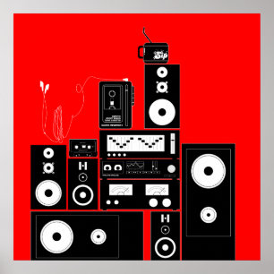 Poster 80s VITESSE AUDIO VINTAGE" art INVERSE