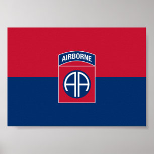 Poster 82e division aérienne Flag Military Vétéran