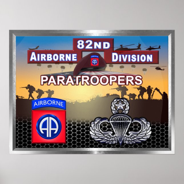 Poster 82e division aéroportée Jumpmaster Parachutiste (Devant)