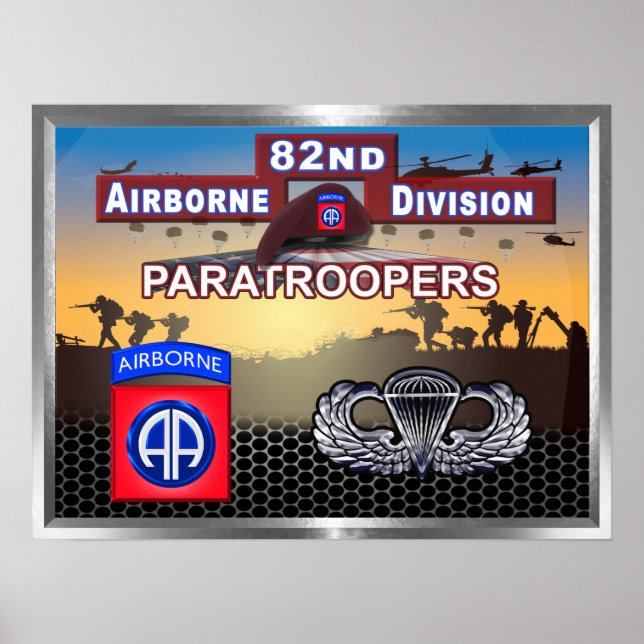 Poster 82e division aéroportée Parachutistes (Devant)