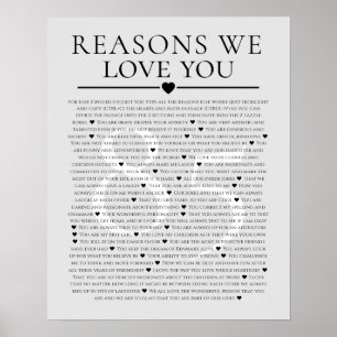 Poster 85 raisons pour lesquelles nous vous aimons 80e 60