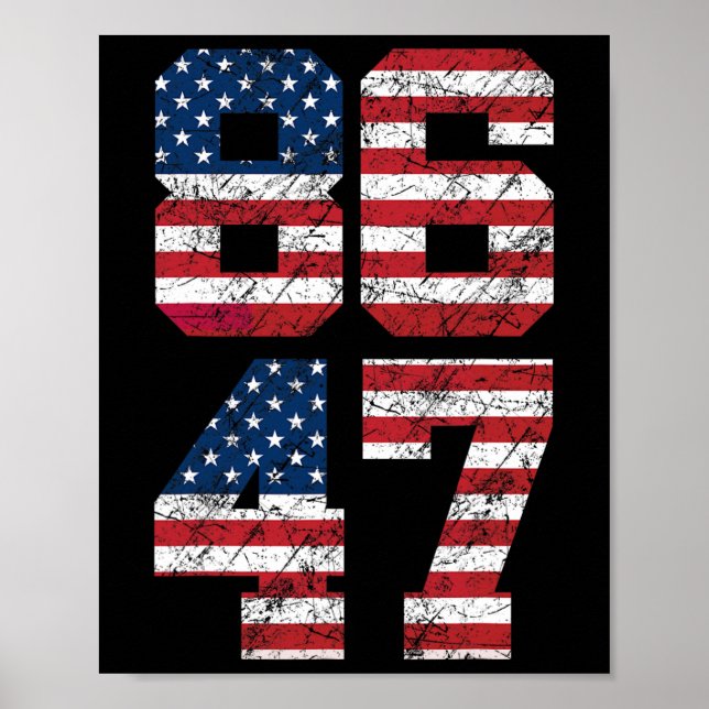 Poster 8647 Anti Trump 86 47 Retro Anti-Trump Us Flag Pre (Devant)