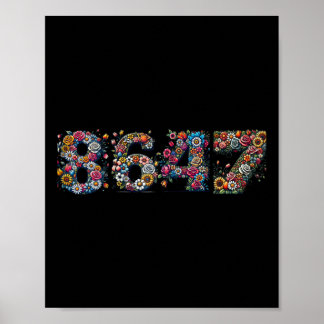 Poster 8647 Anti Trump Floral Rétro