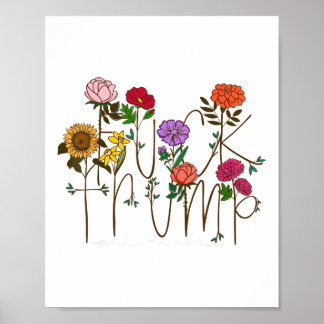 Poster 8647 Subtle Anti Trump 86 47 Floral Boho Style