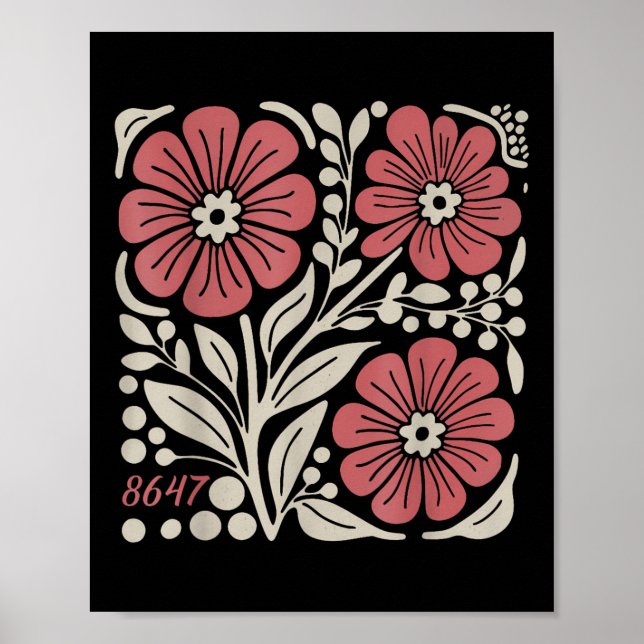 Poster 8647 Trump subtil 86 47 Boho floral (Devant)
