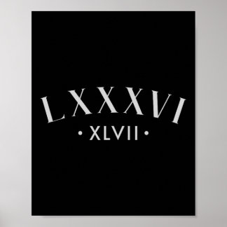 Poster 86 47 Numéros Romains Lxxxvi Xlvii 8647 Subtil Ant