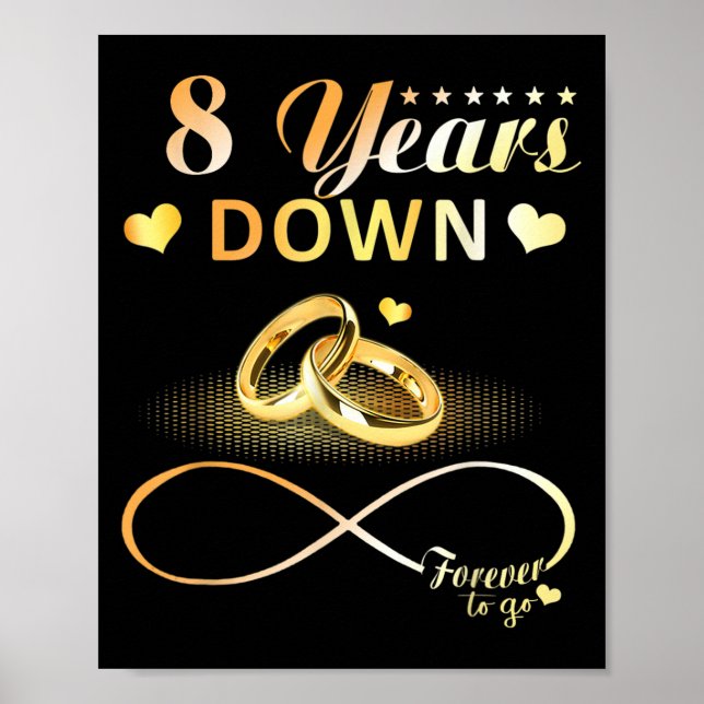 Poster 8 Ans À Partir Pour Toujours Couple 8E Mariage Ann (Devant)
