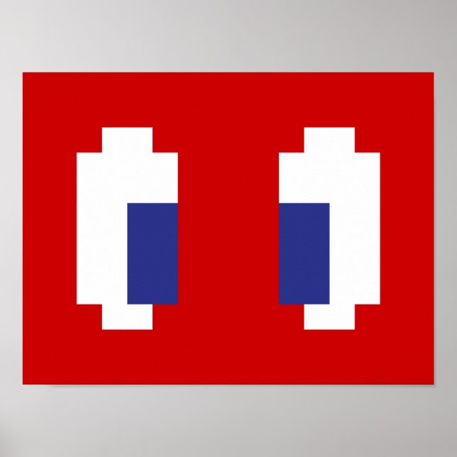 Poster 8 bits Pixel Manga Eyes (Devant)