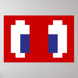 Poster 8 bits Pixel Manga Eyes
