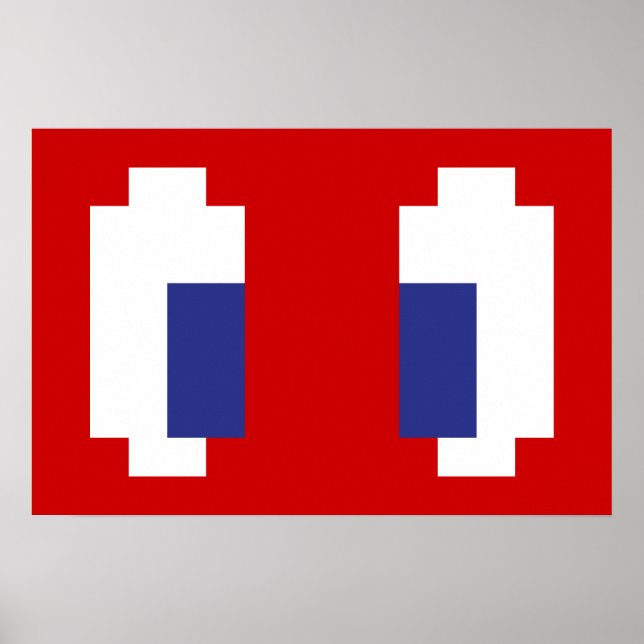 Poster 8 bits Pixel Manga Eyes (Devant)