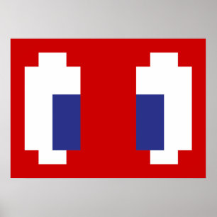 Poster 8 bits Pixel Manga Eyes