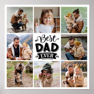 Poster 8 Collage de photos Meilleur papa de la fête des p