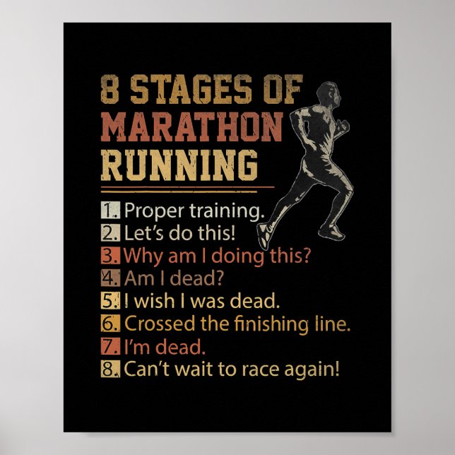 Poster 8 Étapes du Marathon Coureur de fond (Devant)