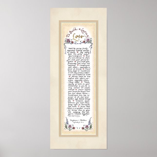 Poster 8 x 20 Pour construire un amour durable Crème bron (Devant)