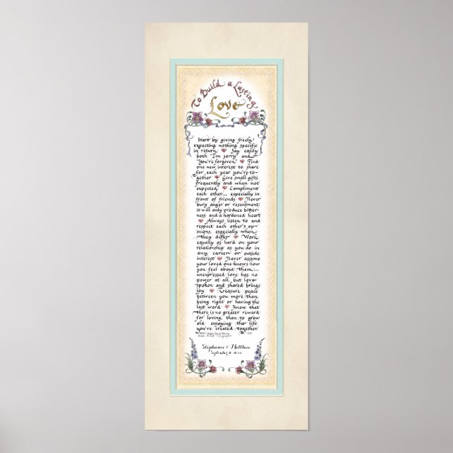 Poster 8 x 20 Pour construire une crème d'amour durable d (Devant)