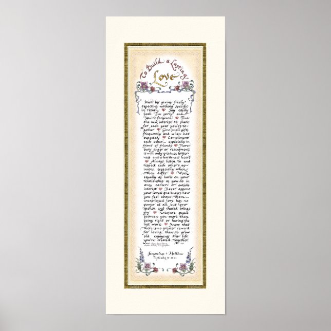 Poster 8 x 20 pour construire une crème d'amour durable F (Devant)