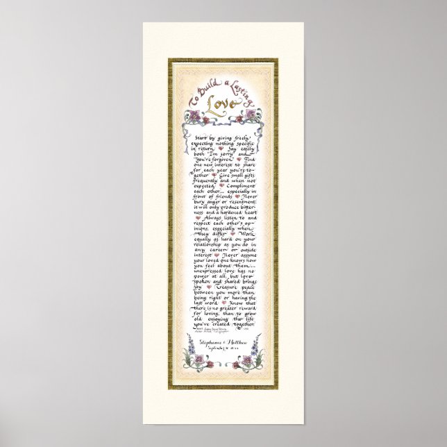 Poster 8 x 20 pour construire une crème d'amour durable F (Devant)