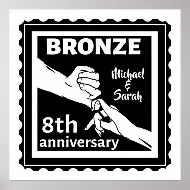 Poster 8e anniversaire mariage cadeau traditionnel bronze (Devant)