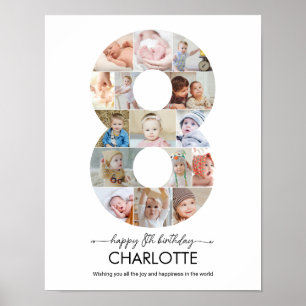 Poster 8e Anniversaire Numéro 8 Collage Photo Image Perso