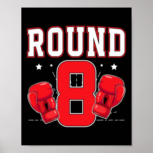 Poster 8e Boxe Anniversaire fête Huit ans Boxer Bir (Devant)