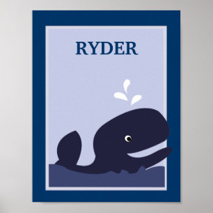 Poster 8X10 Ahoy Mate Whale Nautical Nursery Art Imprimer