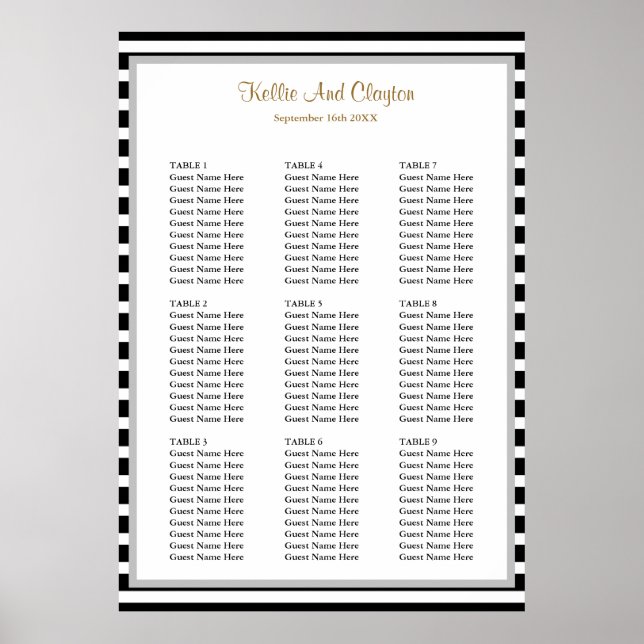 Poster 90 Grilles noir/blanc Mariage (Devant)