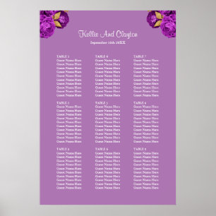Poster 90 Mariage Floral Violet Et Or
