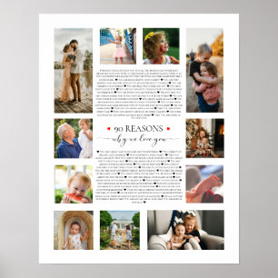 Poster 90 raisons pour lesquelles nous vous aimons 80 ans