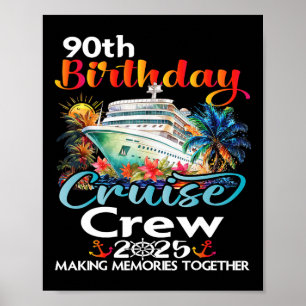 Poster 90e anniversaire Croisières Crew amis Famille Vaca
