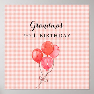 Poster 90e anniversaire de grand-mère