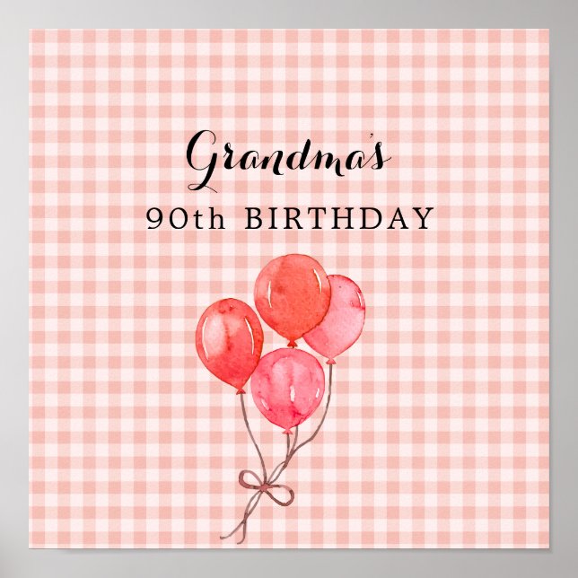 Poster 90e anniversaire de grand-mère (Devant)