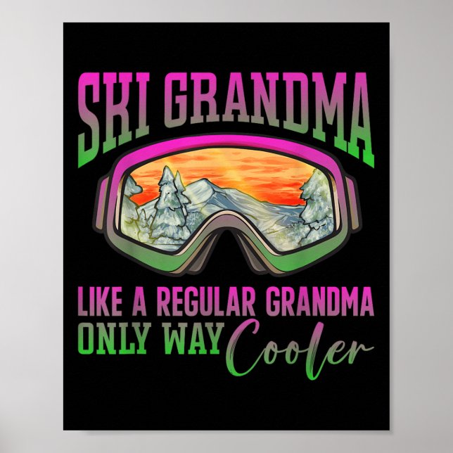 Poster 90s 80s Skiing Outfit Retro Ski Grandma (Devant)