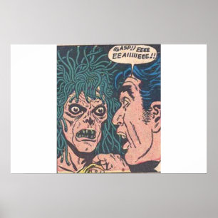 Poster 90s âge d'or Horreur bandes dessinées vintages