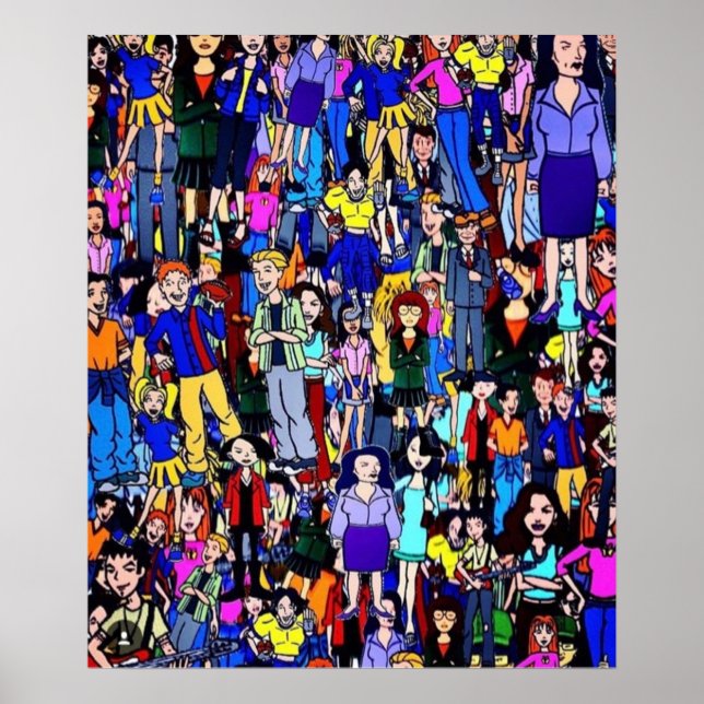 Poster 90s MTV Daria personnage collage (Devant)
