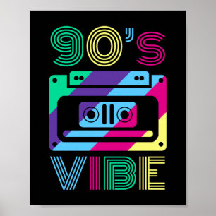 Poster 90s Vibe 90's thème Party Outfit Maman Papa