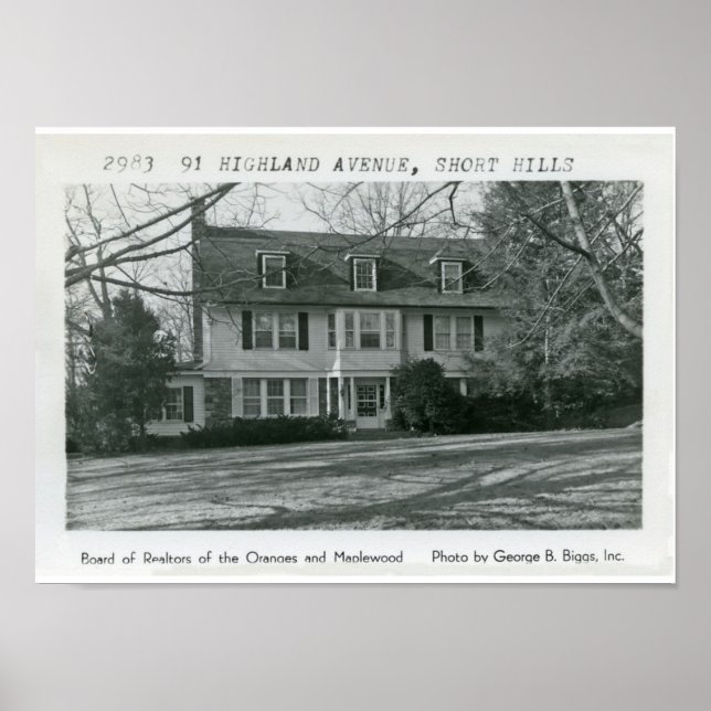 Poster 91 Highland Avenue Short Hills NJ (Devant)