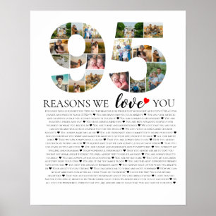 Poster 95 raisons pour lesquelles nous vous aimons collag
