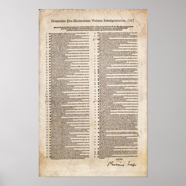 Poster 95 Thèses de Martin Luther : Réforme protestante (Devant)