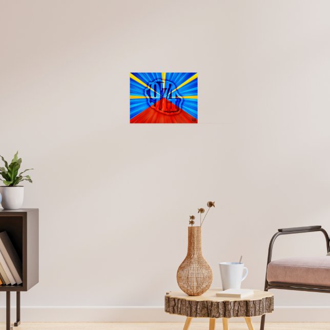 Poster 974 Ile de la Réunion - Drapeau réunionnais (Salon 3)