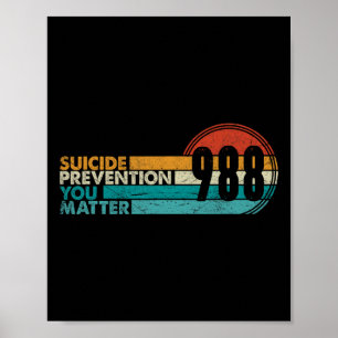 Poster 988 Chemise Prévention du suicide Ligne de vie 988