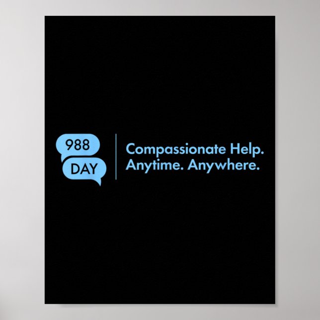 Poster 988 Jour - Soutien à la prévention du suicide 9_8  (Devant)