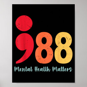 Poster 988 Point-virgule Prévention de la santé mentale