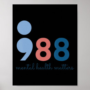 Poster 988 Problèmes de santé mentale Prévention du suici