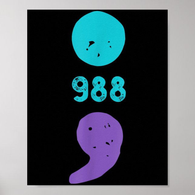 Poster 988 Semicolon Santé mentale S Prévention du suicid (Devant)