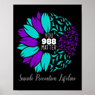 Poster 988 Sensibilisation à la prévention du suicide Sem