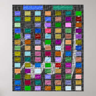 Poster 99 Excellents noms d'Allah (Dieu) Asmaa-ul Husna 5