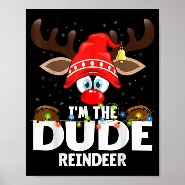 Poster 99 Matching Christmas Reindeer - Uni-adults, Black (Devant)