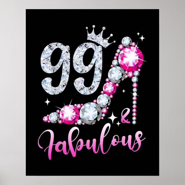 Poster 99e anniversaire Chaussures à talon élevé Diamant  (Devant)